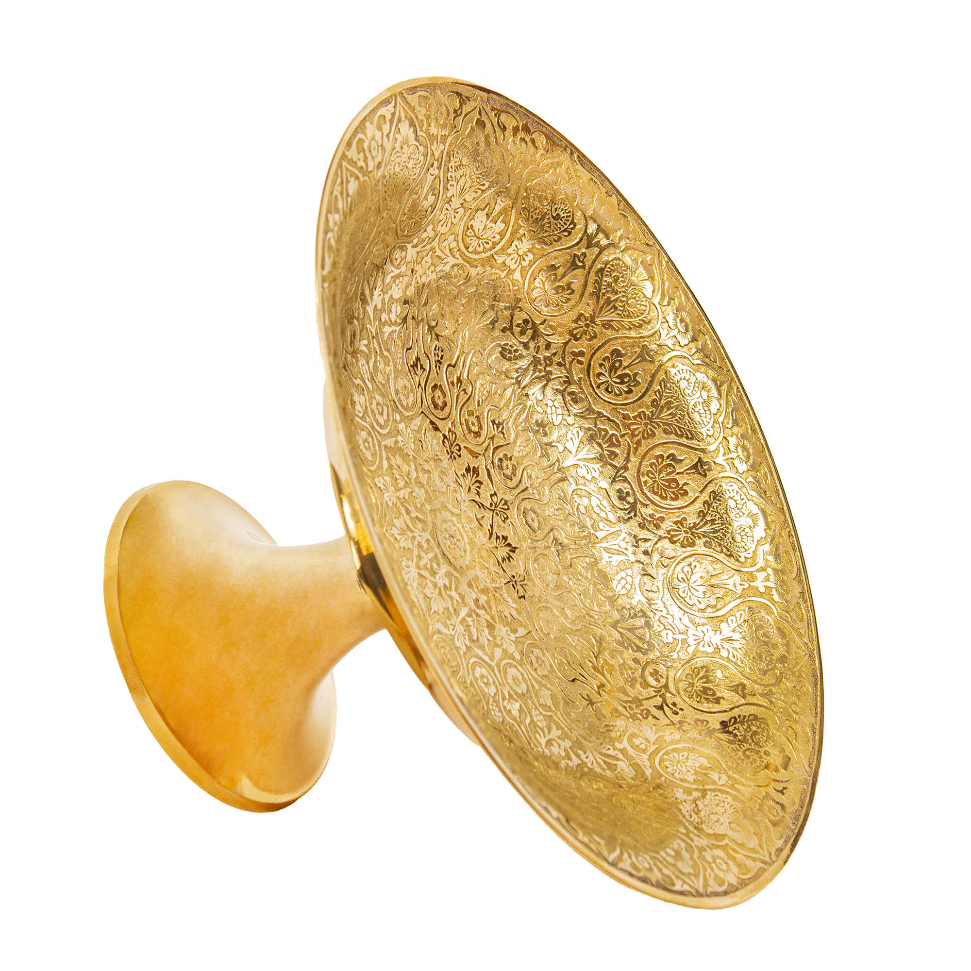 Présentoir de Service en Laiton pour Fruits avec Gravure Complexe Élégance