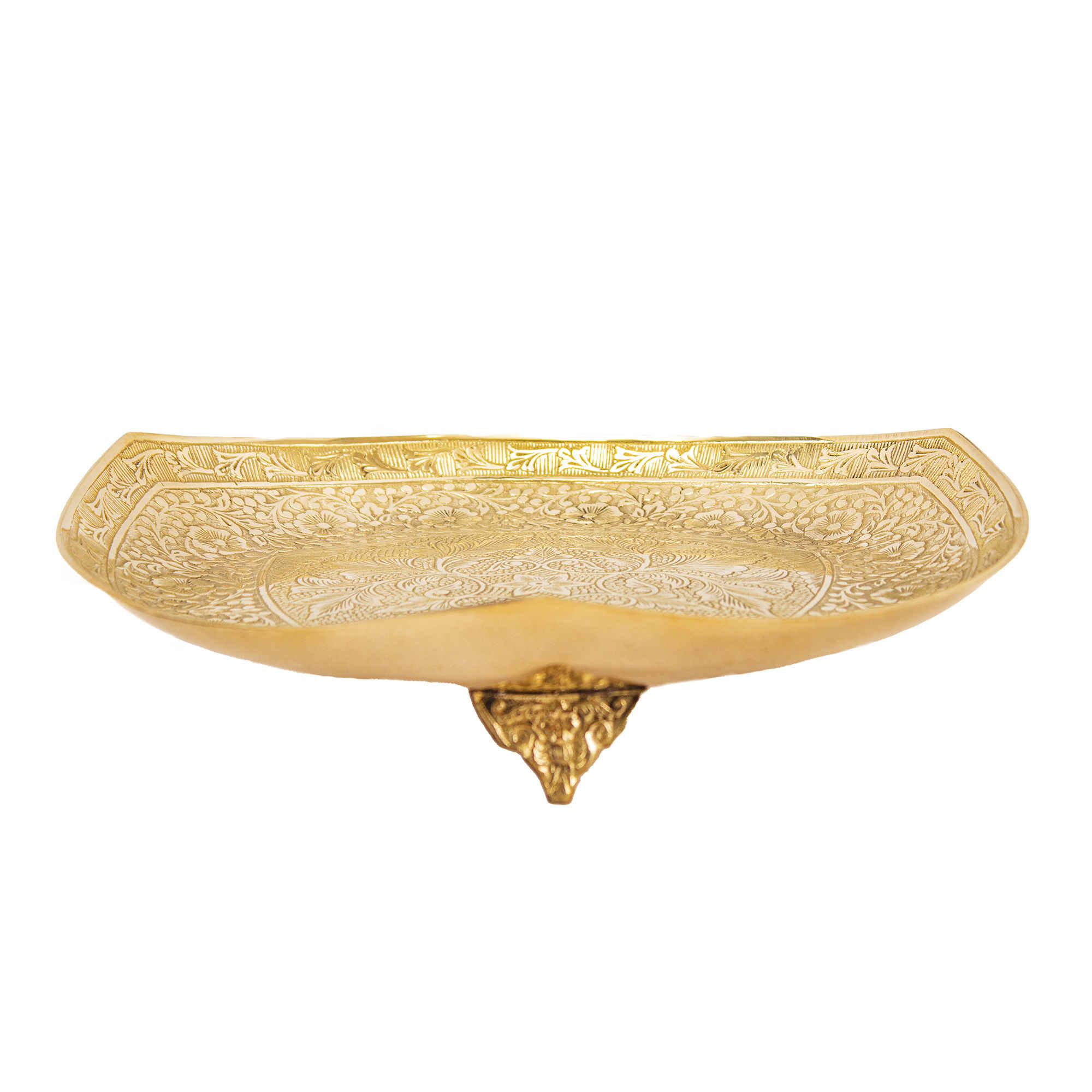 Présentoir de Service en Laiton pour Douceurs avec Gravure Complexe Élégance