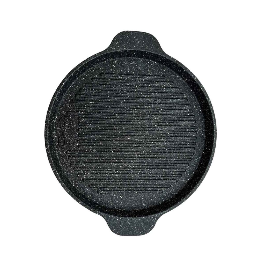 Poêle Grill en Fonte Ronde pour Camping – 24 cm