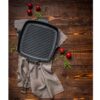 Poêle Grill en Fonte Carrée pour Camping et Plein Air – 26 cm