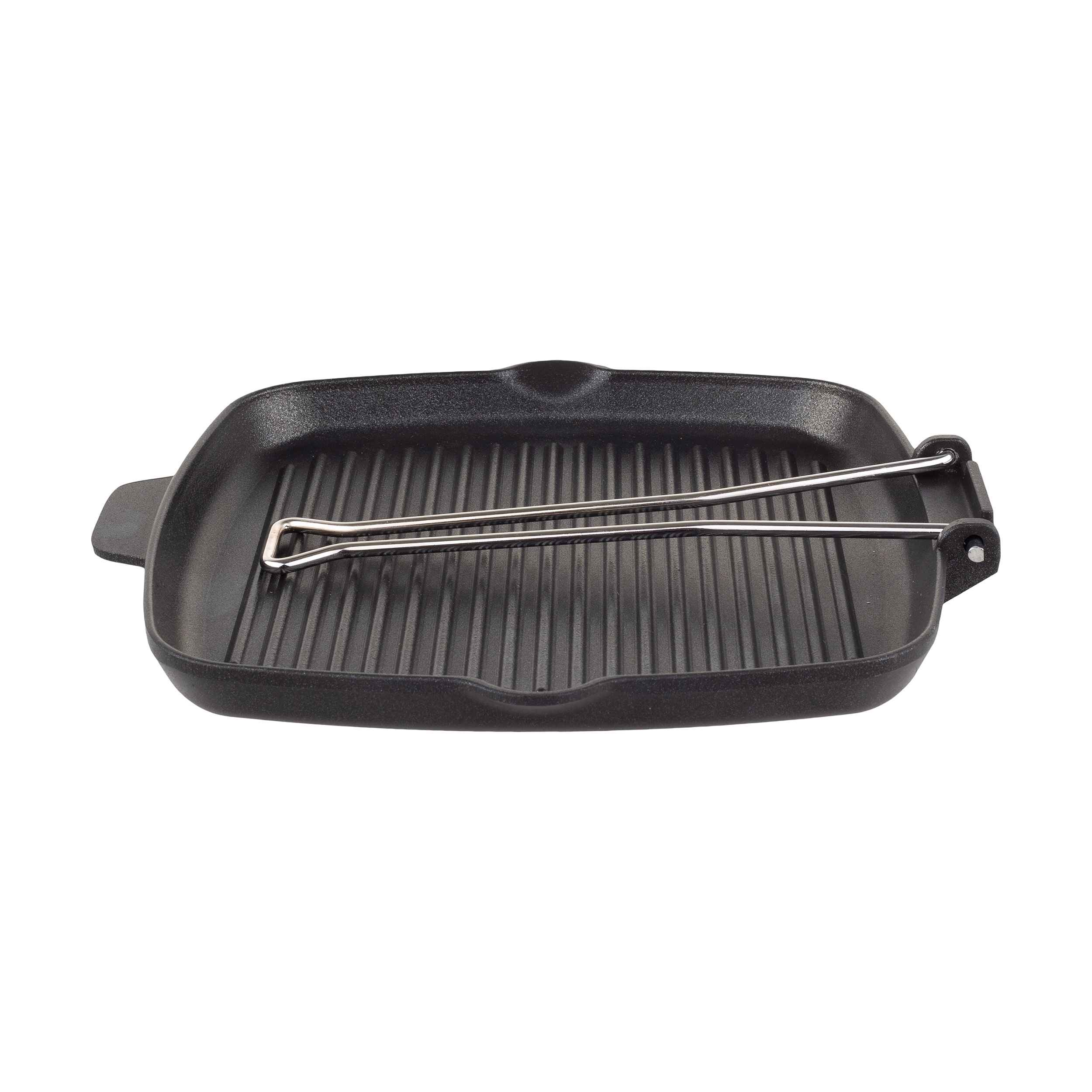 Poêle Grill en Fonte Carrée pour Camping et Plein Air – 26 cm