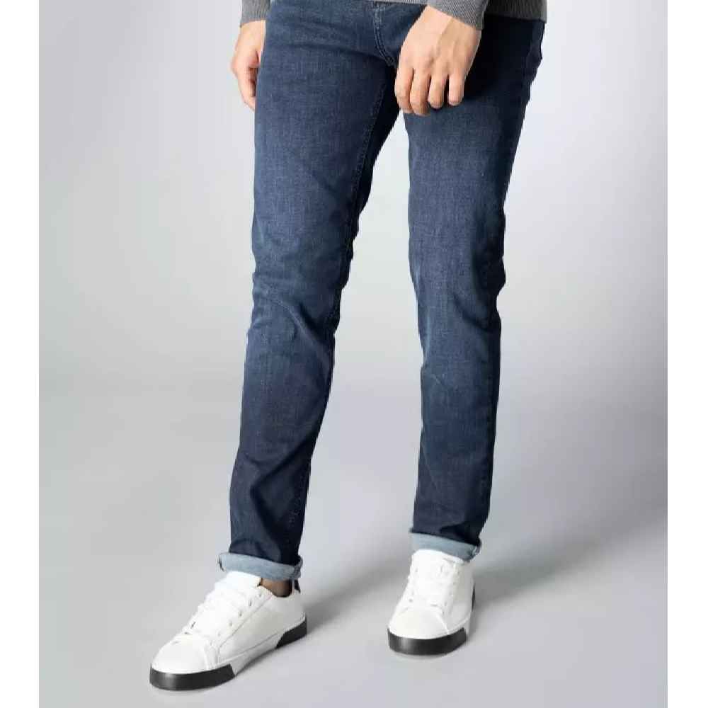 Jeans Slim Fit Avec Poignets pour Homme en Bleu – Idéal pour Toutes Occasions