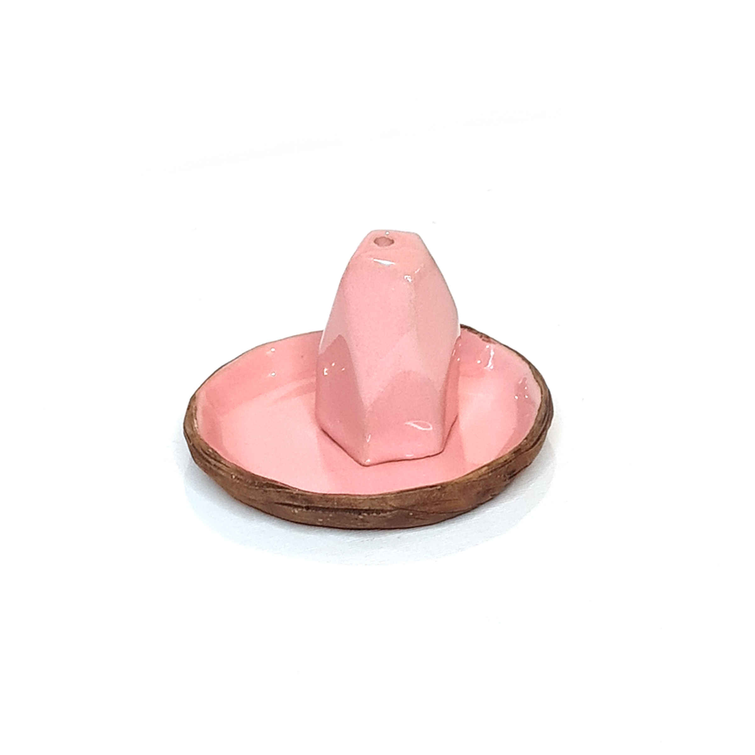 Porte-encens en poterie fait main – Design lilas roche