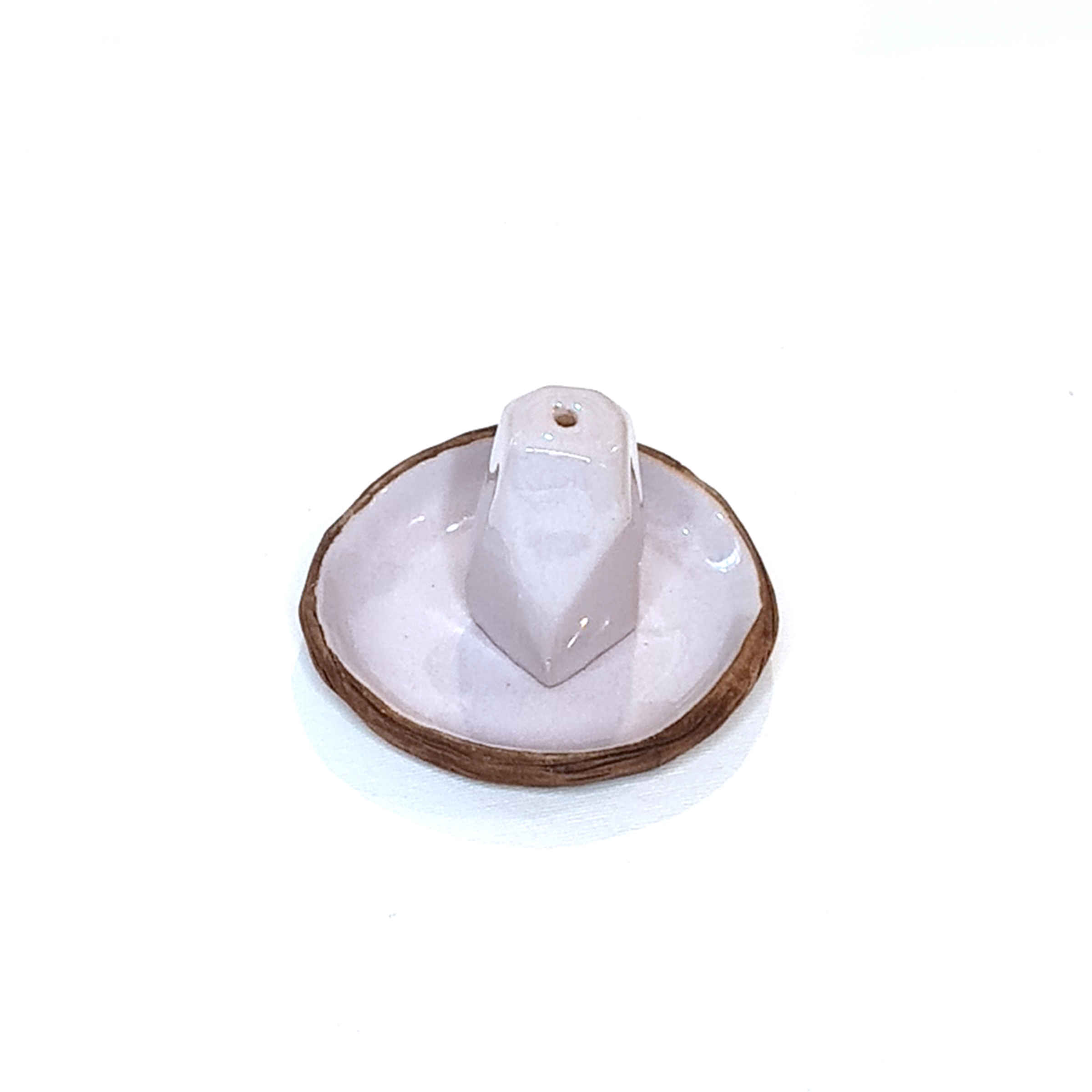 Porte-encens en poterie fait main – Design lilas roche