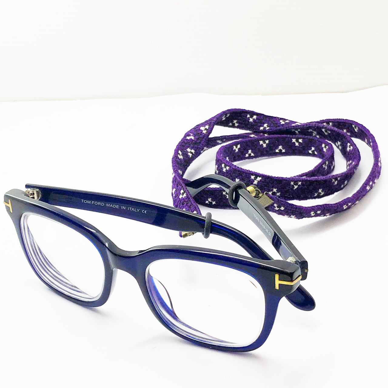 Sangle de lunettes – Artisanale violette avec broderie baloutche