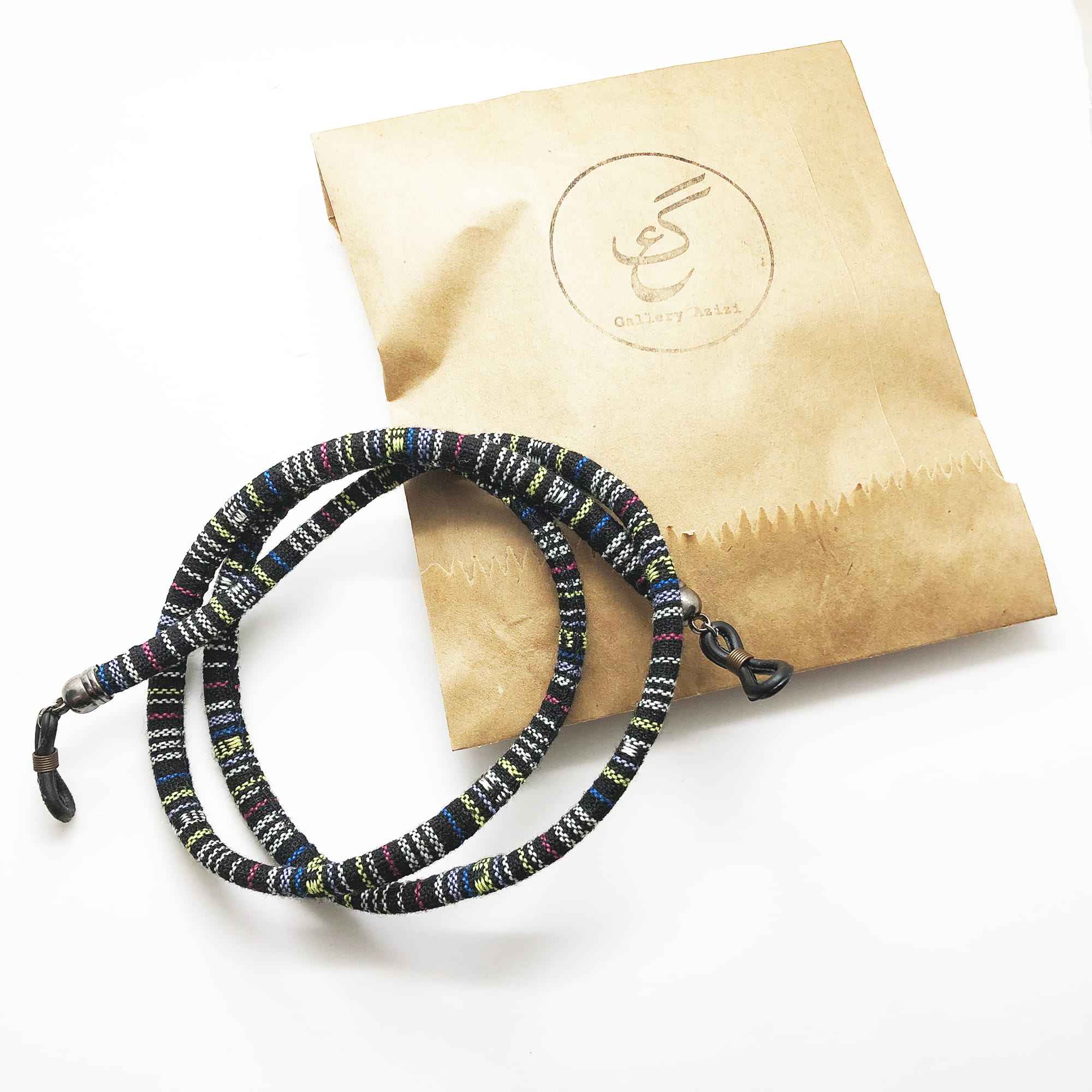 Sangle de lunettes – Design rayé noir