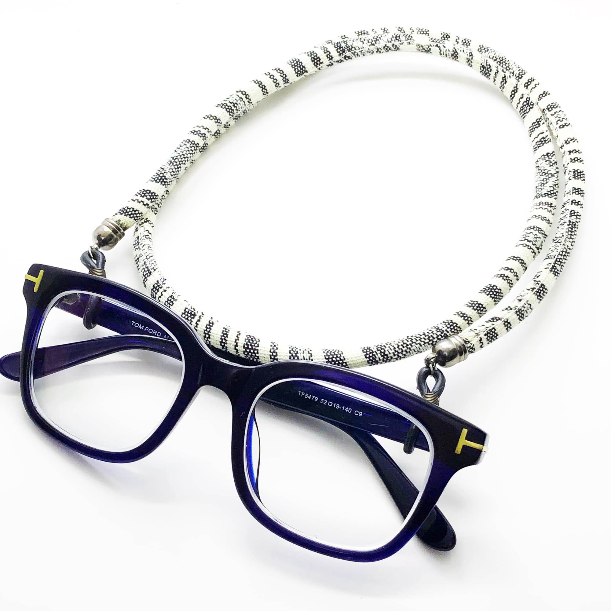 Sangle de lunettes – Design traditionnel noir & blanc