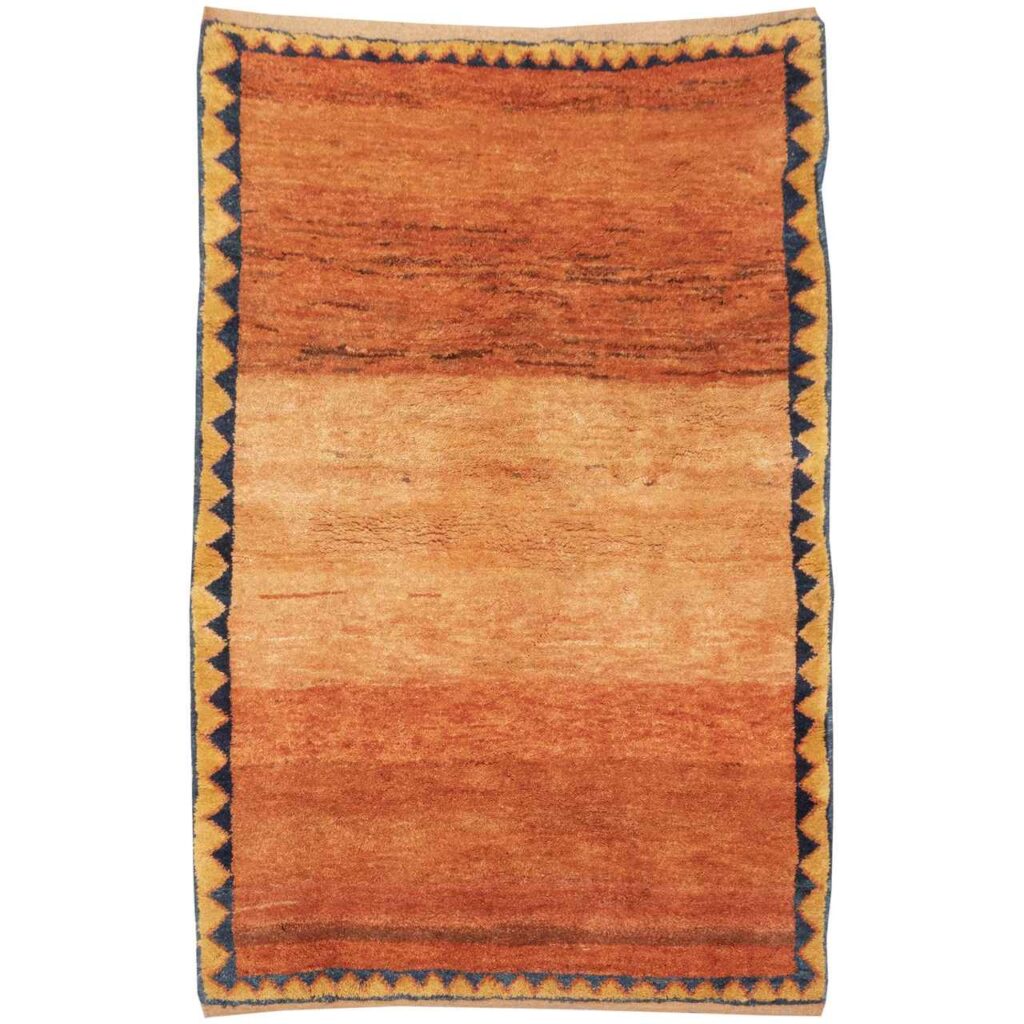 Tapis Gabbeh en laine persane authentique tissé à la main en Fars Rouge Brique