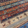Tapis Gabbeh en laine persane véritable tissé à la main en Fars Bleu
