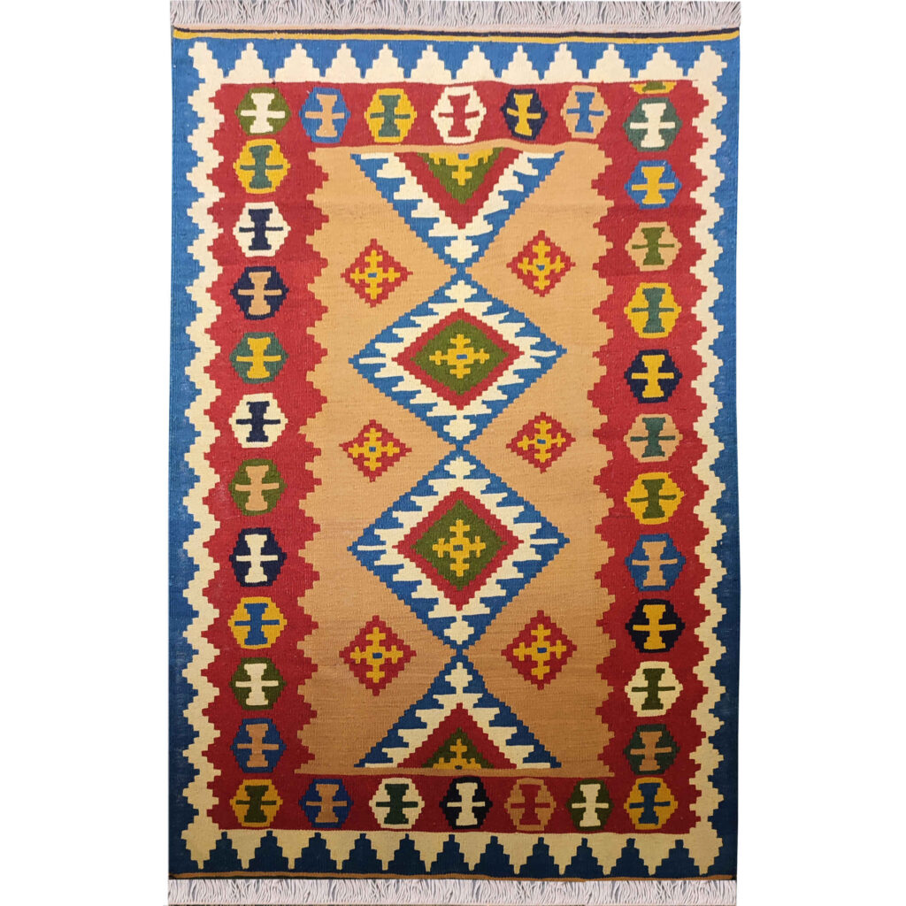 Tapis Kilim en laine persane véritable tissé à la main à Tabriz Tribal