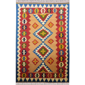 Tapis Kilim en laine persane véritable tissé à la main à Tabriz Tribal
