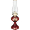 Lampe à huile en verre rouge – design persan Shah Abbasi