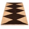 Tapis Gabbeh en laine persane tissé à la main en Fars Géométrique Marron