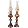 Lampe à huile persane gravée à la main en cuivre – motif Shah Abbasi (x2)