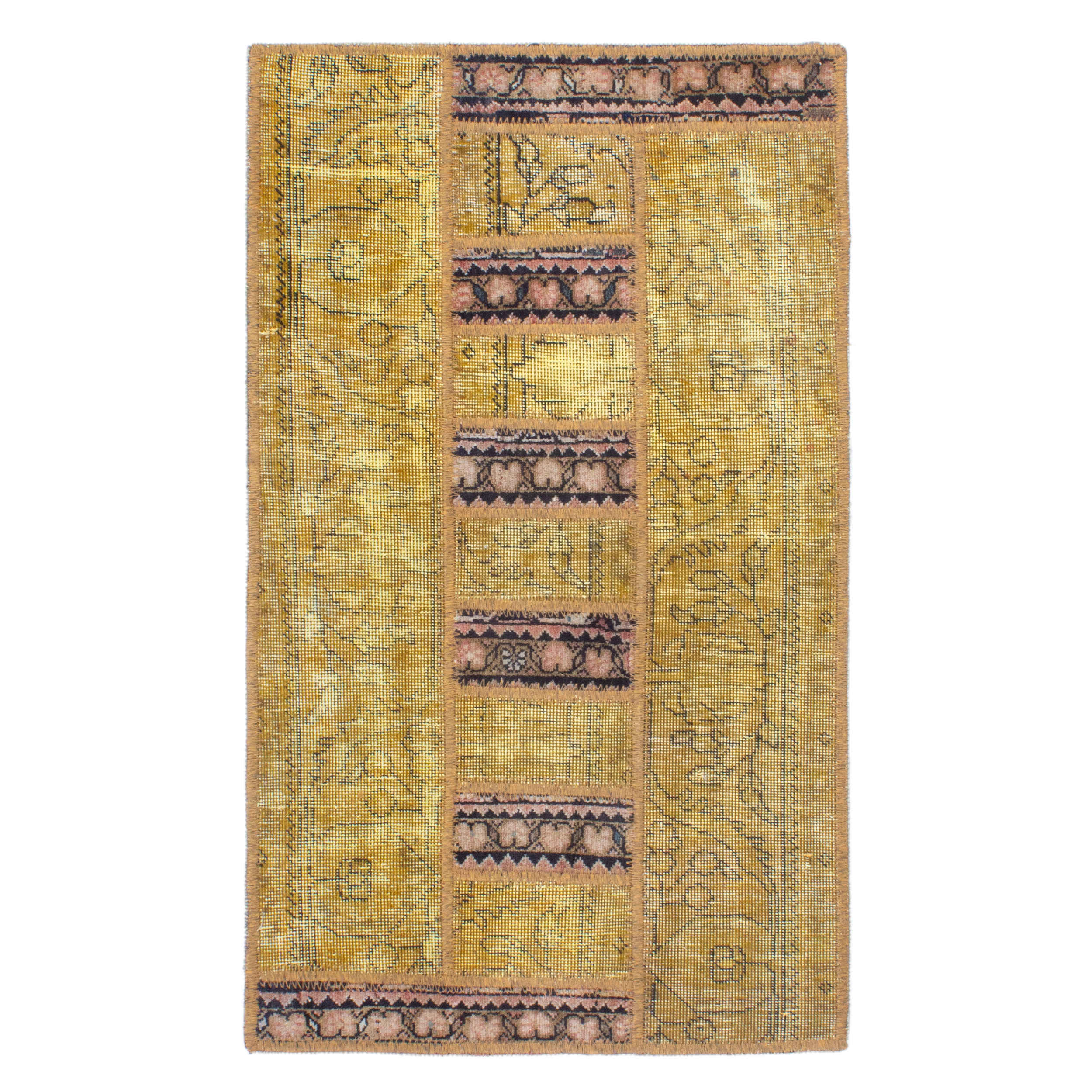 Tapis patchwork noué à la main persan vintage Hadis