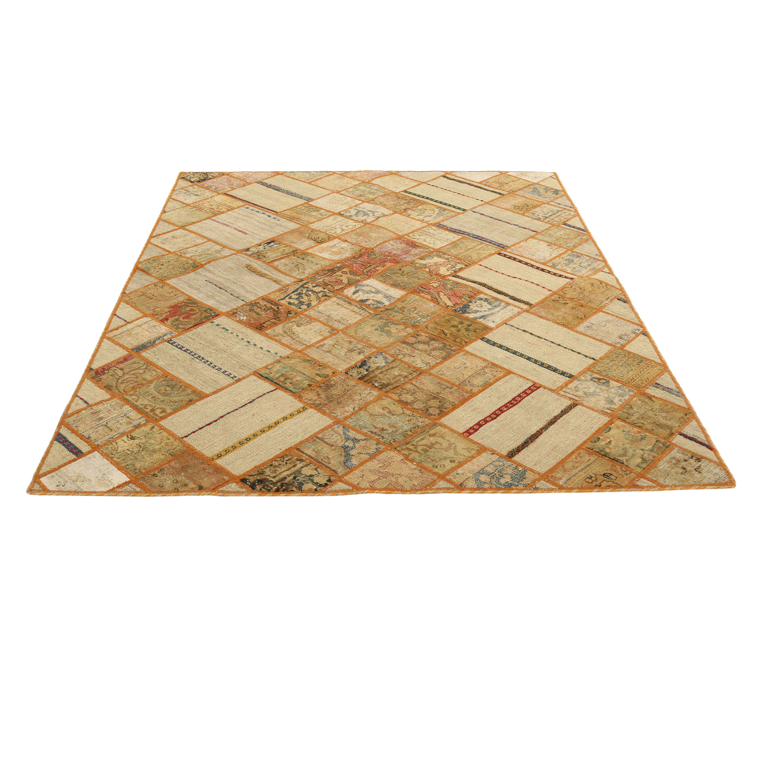 Tapis patchwork noué à la main persan vintage Leila