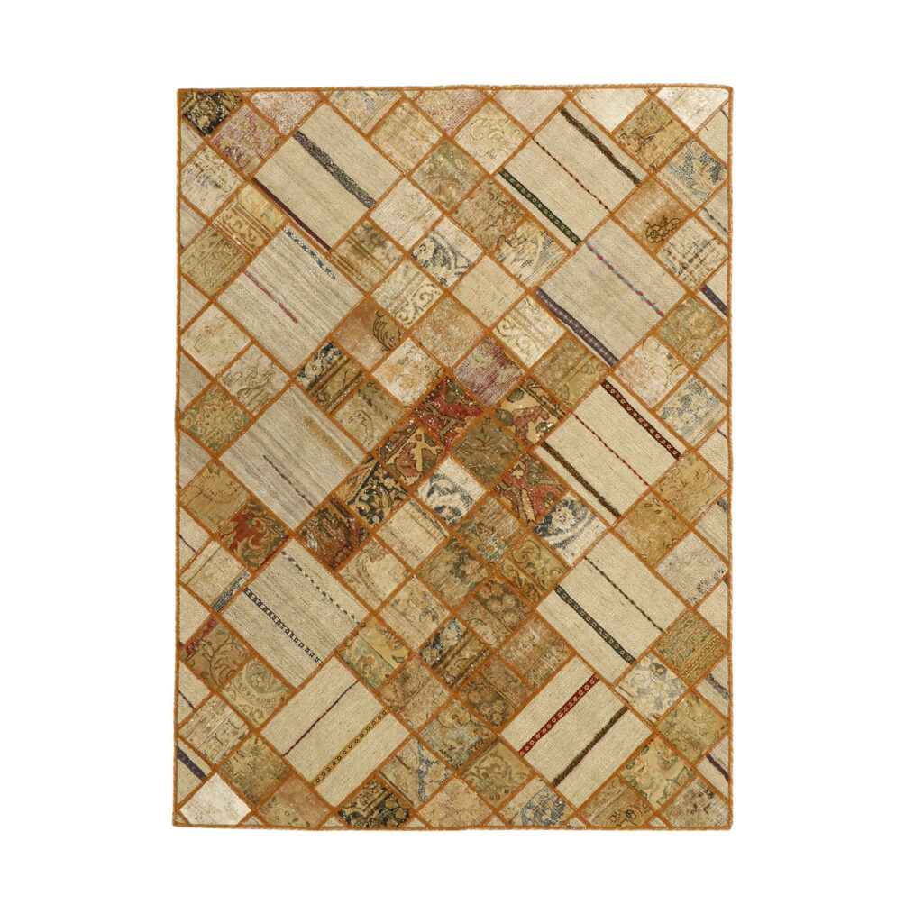 Tapis patchwork noué à la main persan vintage Leila