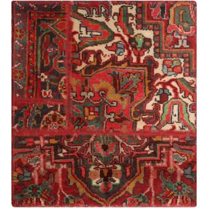 Tapis patchwork noué à la main persan vintage Baharan
