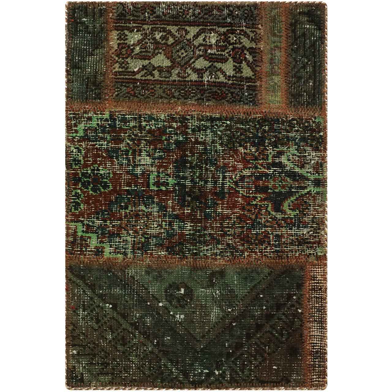 Tapis patchwork noué à la main persan vintage Nasim