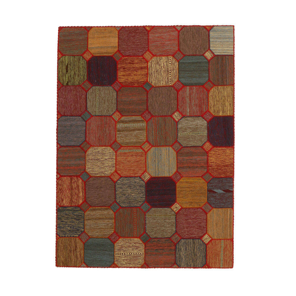 Tapis patchwork noué à la main persan vintage Samin