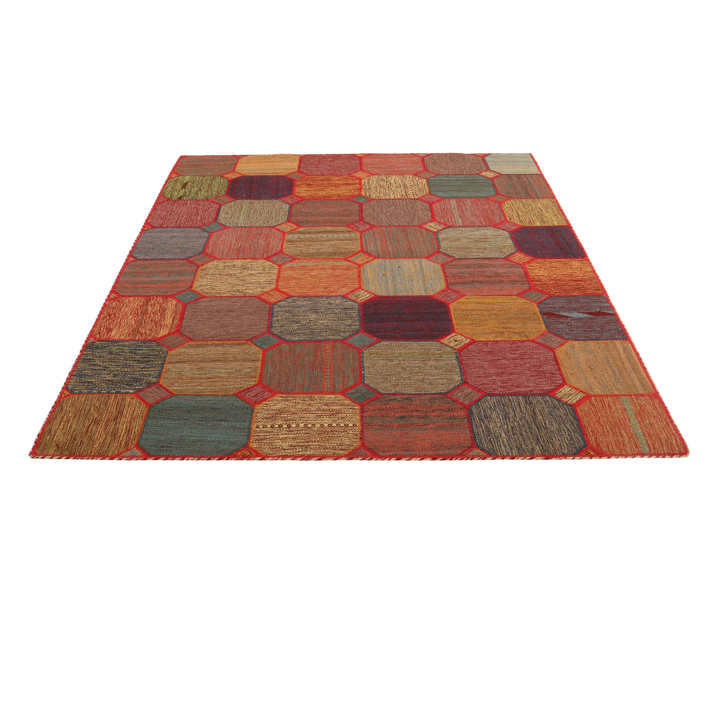 Tapis patchwork noué à la main persan vintage Samin