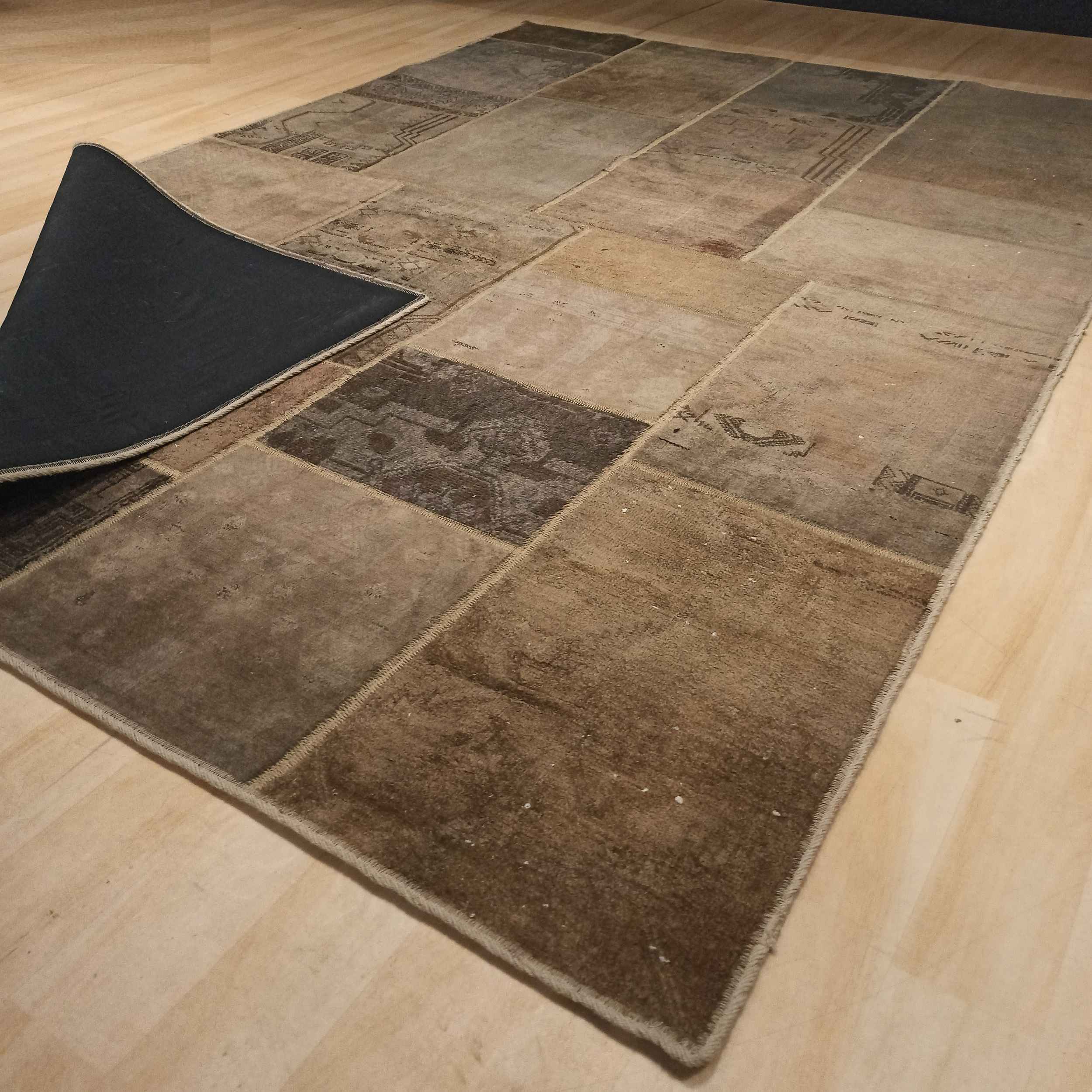 Tapis patchwork noué à la main persan vintage Cozy