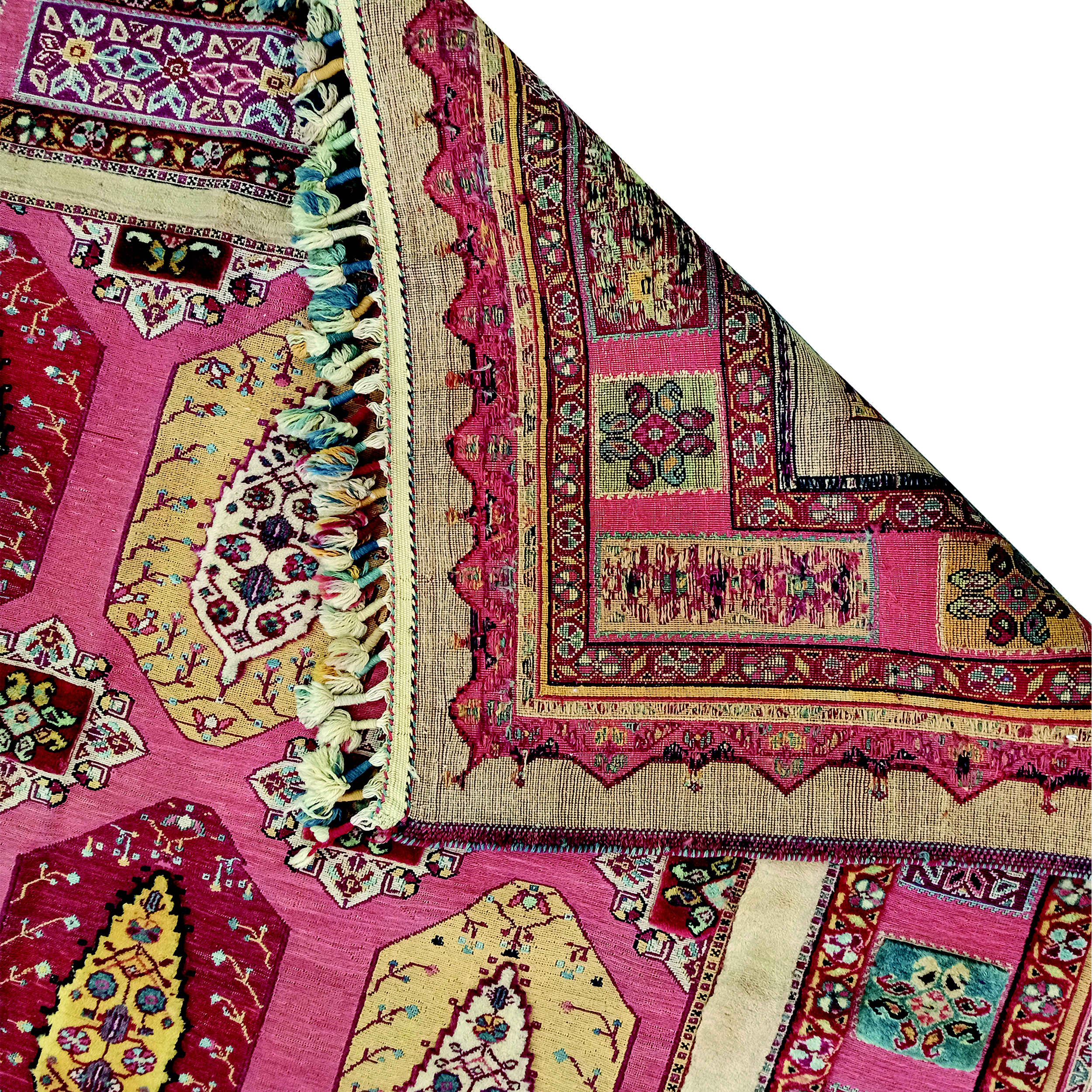 Tapis Kilim en laine persane authentique tissé à la main à Sirjan Bordé