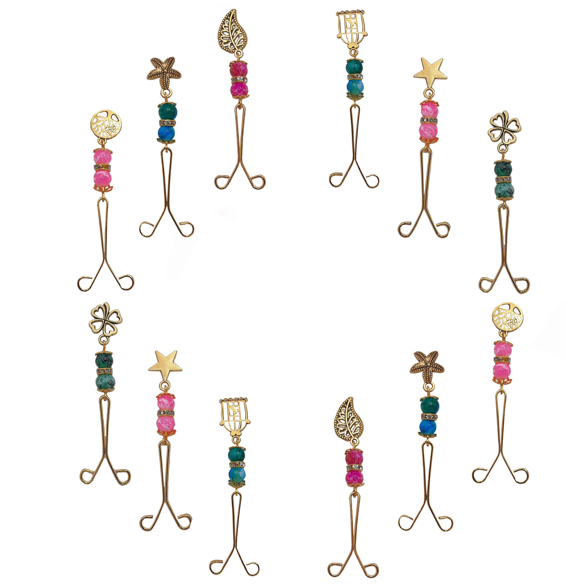 Pince U pour Hijab pour Femmes Musulmanes avec Pendentif (12 pièces)