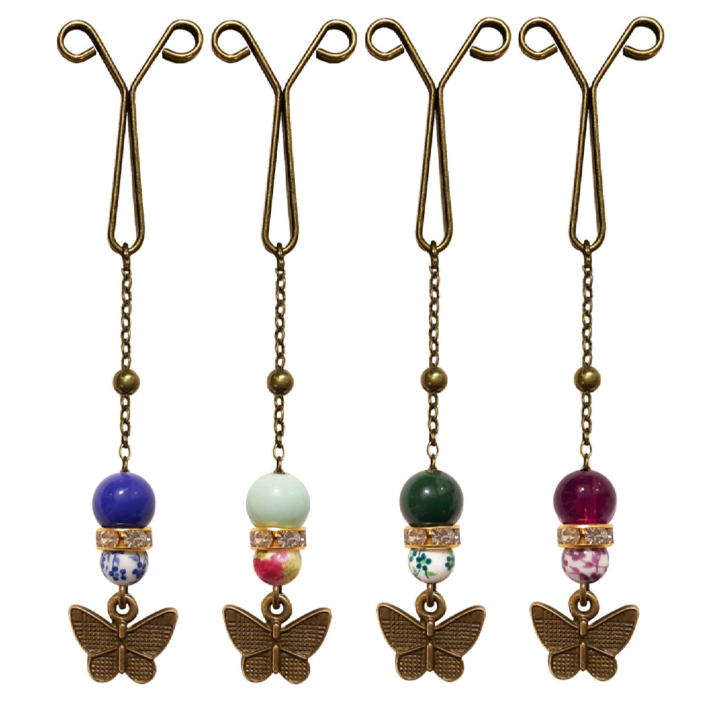 Pince U pour Hijab pour Femmes Musulmanes avec Pendentif Long Papillon (4 pièces)