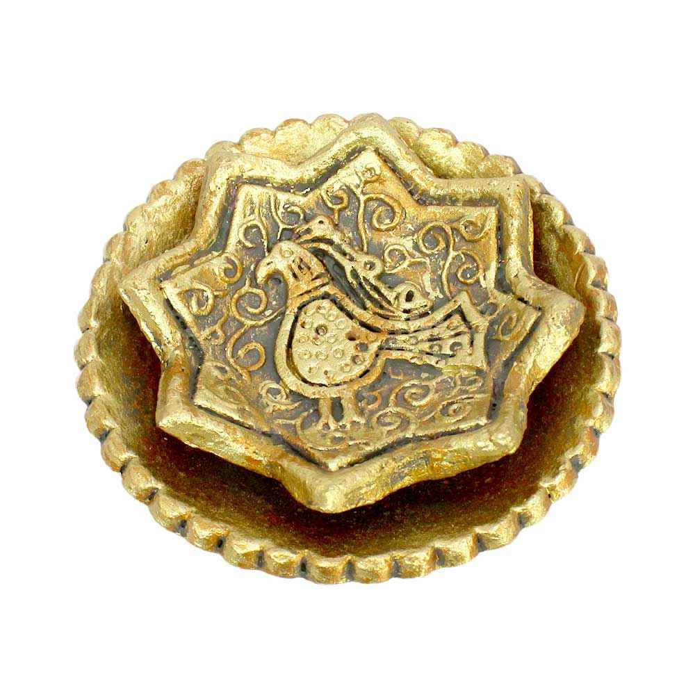 Porte-encens en poterie dorée artisanale – Design oiseau