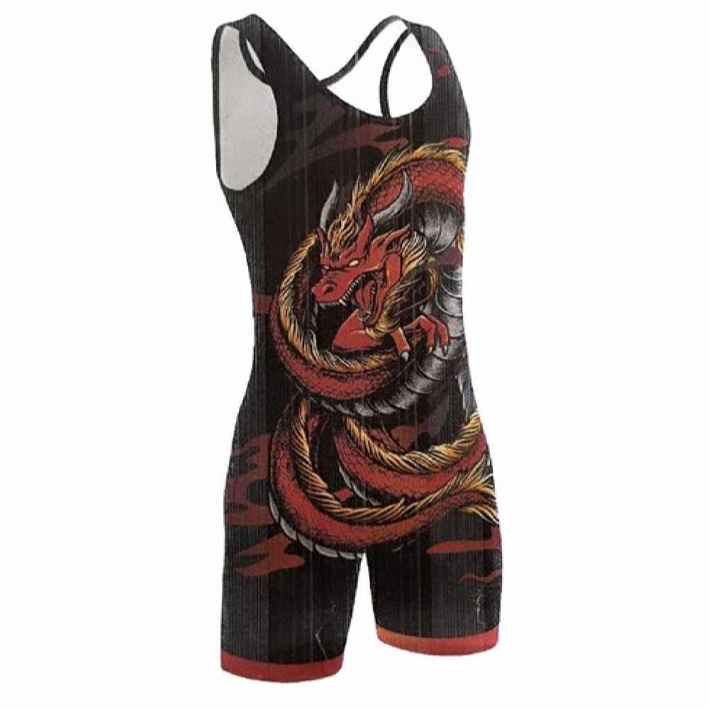 Singlet de Lutte Sans Manches pour Hommes Iranien Modèle Dragon
