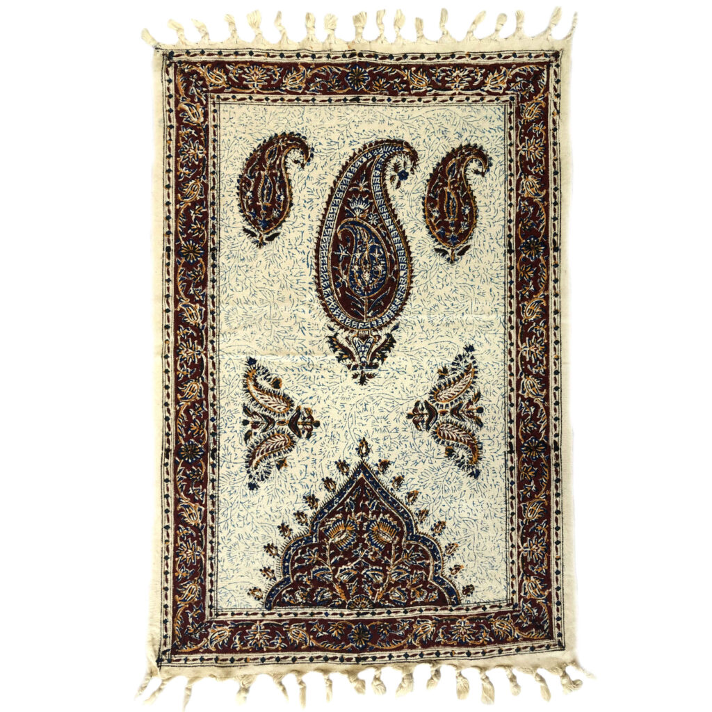 Nappe Iranienne : Impression Traditionnelle Kalamkari d’Ispahan Modèle Atrin
