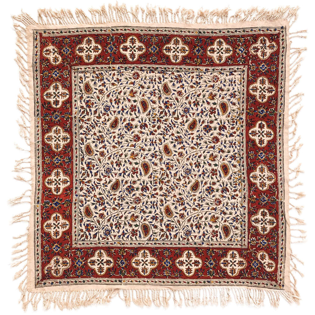 Nappe Iranienne : Impression Traditionnelle Kalamkari d'Isfahan Bloc Hamta