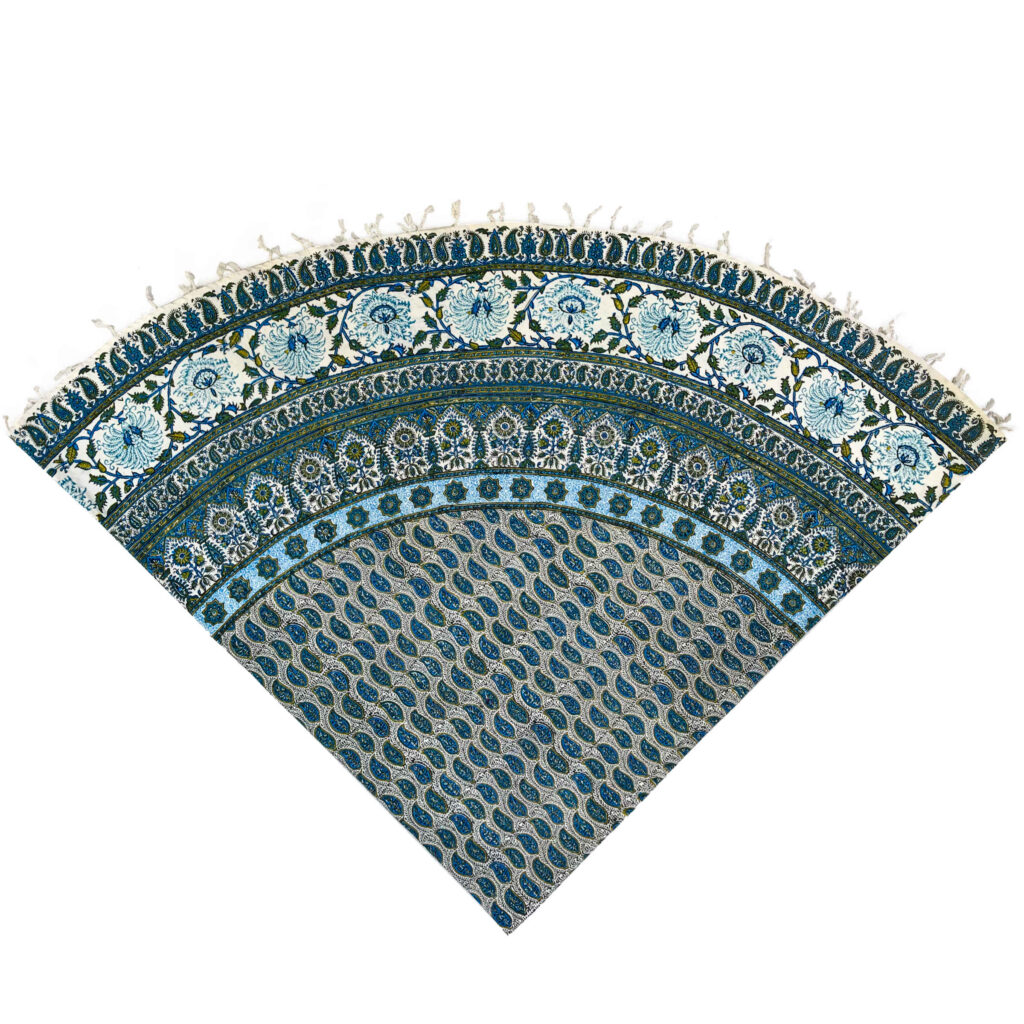 Nappe iranienne : L'art traditionnel de l'impression sur bloc Kalamkari d'Isfahan Silva