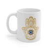 Tasse à Café en Céramique Islamique - Motif Main Hamsa Dorée