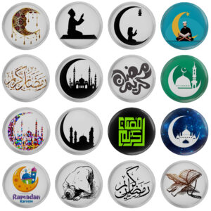 Ensemble de boutons épinglette islamique – Ramadan Kareem (16 pcs)