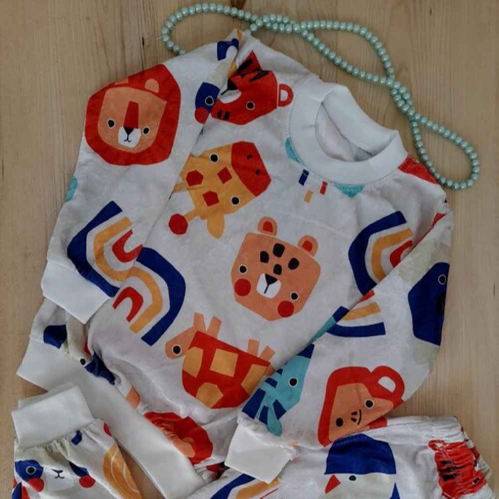 Ensemble sweat-shirt et pantalon pour enfants avec motifs d'animaux