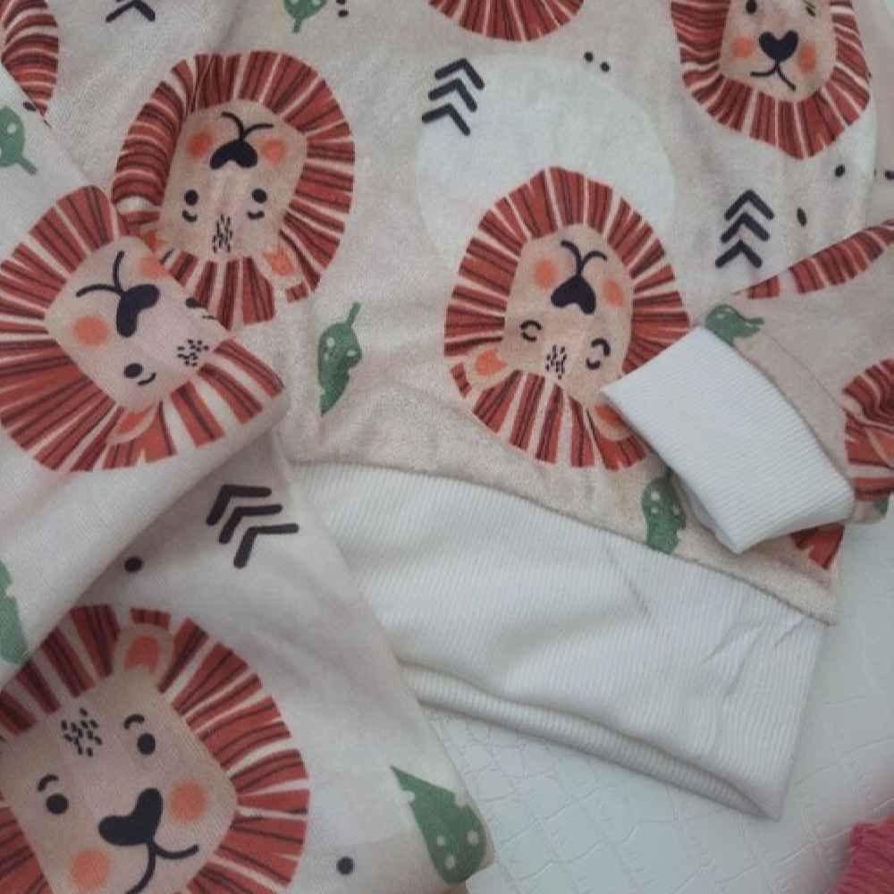 Ensemble sweat-shirt et pantalon pour enfants avec design Lion