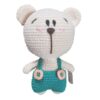 Amigurumi Ours en Peluche Fait Main – Blanc et Turquoise | Doux et Coloré