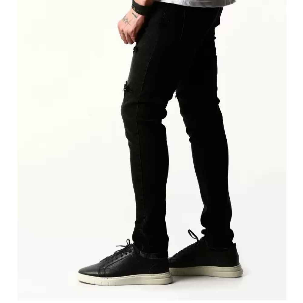 Jeans Longs en Noir Coupe Slim pour Port Quotidien