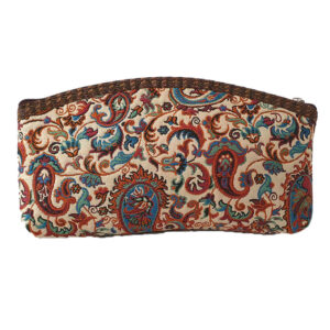 Trousse de maquillage persane en tissu Termeh à motif cachemire pour femme