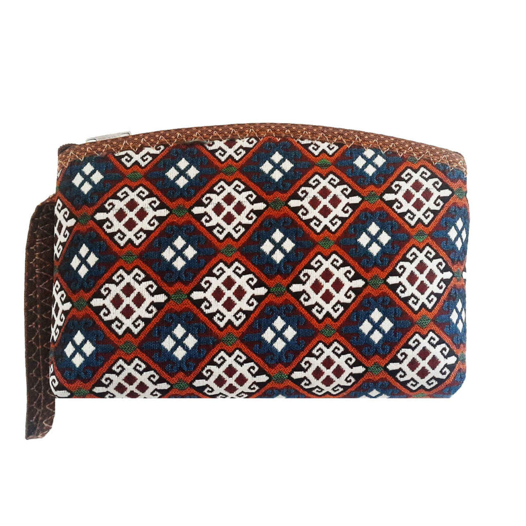 Trousse de maquillage persane en tissu traditionnel avec style et rangement