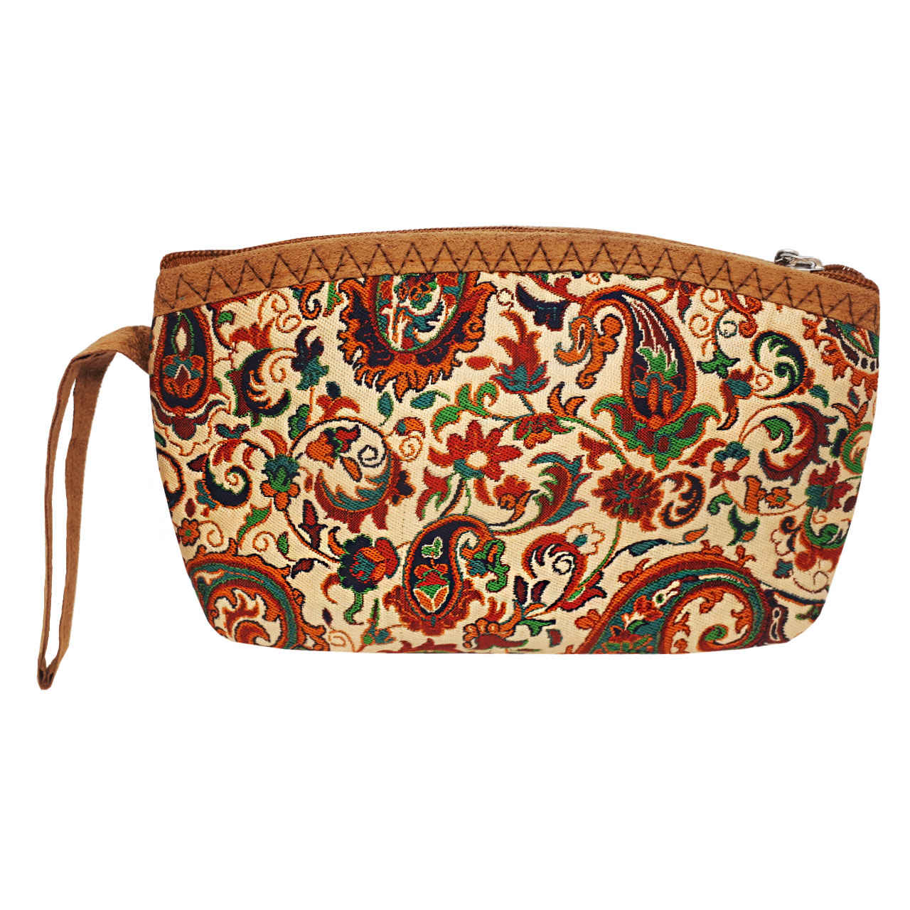 Trousse de maquillage persane en tissu Termeh avec motif cachemire pour femme