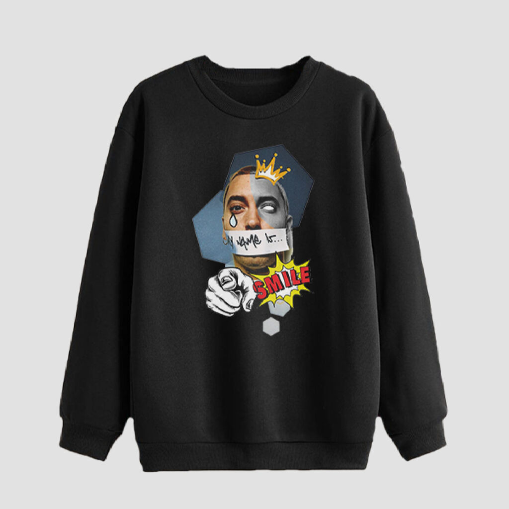 Sweat-shirt homme col rond abstrait Eminem Print