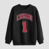 Sweat-shirt homme col rond en coton noir Chicago