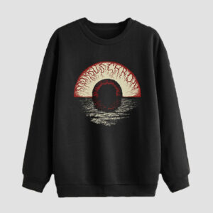 Sweat-shirt homme col rond en coton noir Dark Eye Design