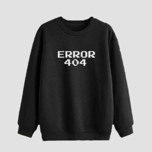 Men’s Crewneck Sweatshirt Cotton Black Error 404