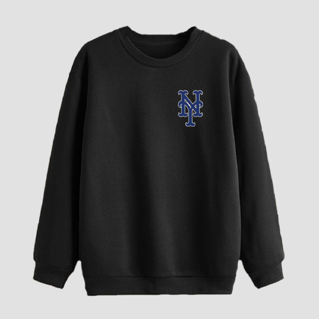 Sweat-shirt homme col rond en coton noir pour les saisons froides