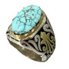 Bague en Argent Persan pour Homme I avec Turquoise de Neyshabur