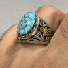 Bague en Argent Persan pour Homme I avec Turquoise de Neyshabur